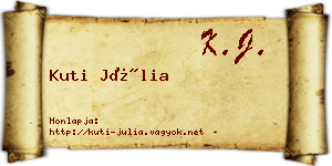 Kuti Júlia névjegykártya