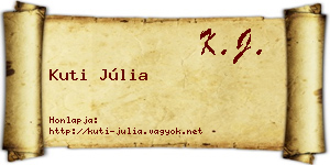 Kuti Júlia névjegykártya